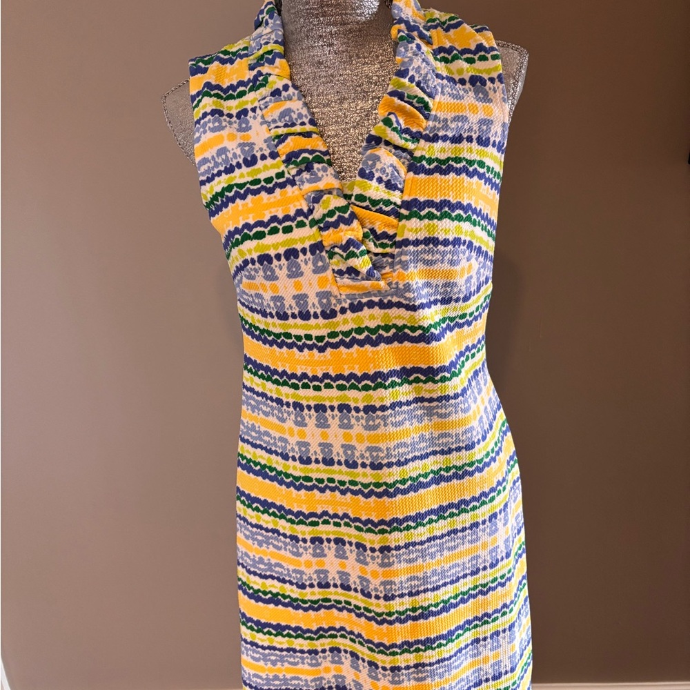 Vince Camuto White Dress with Colorful Accents